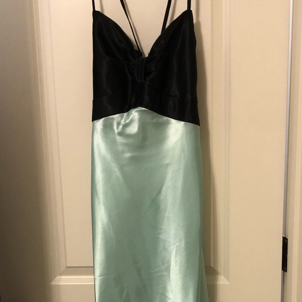 Worn once- Long formal gown with tie back detail